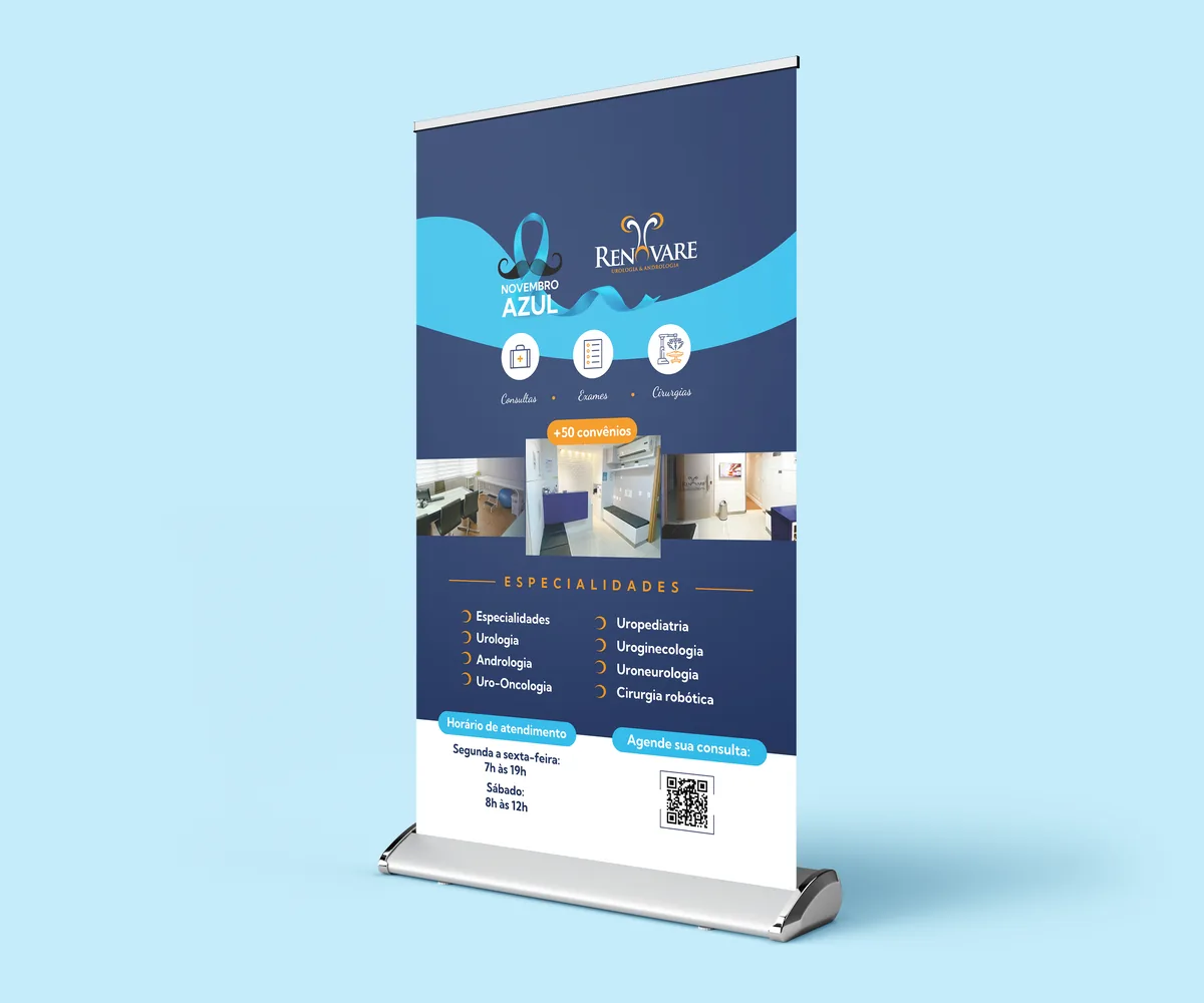 Banner da Clínica Renovare para a campanha de Novembro Azul, urologia e andrologia em Brasília